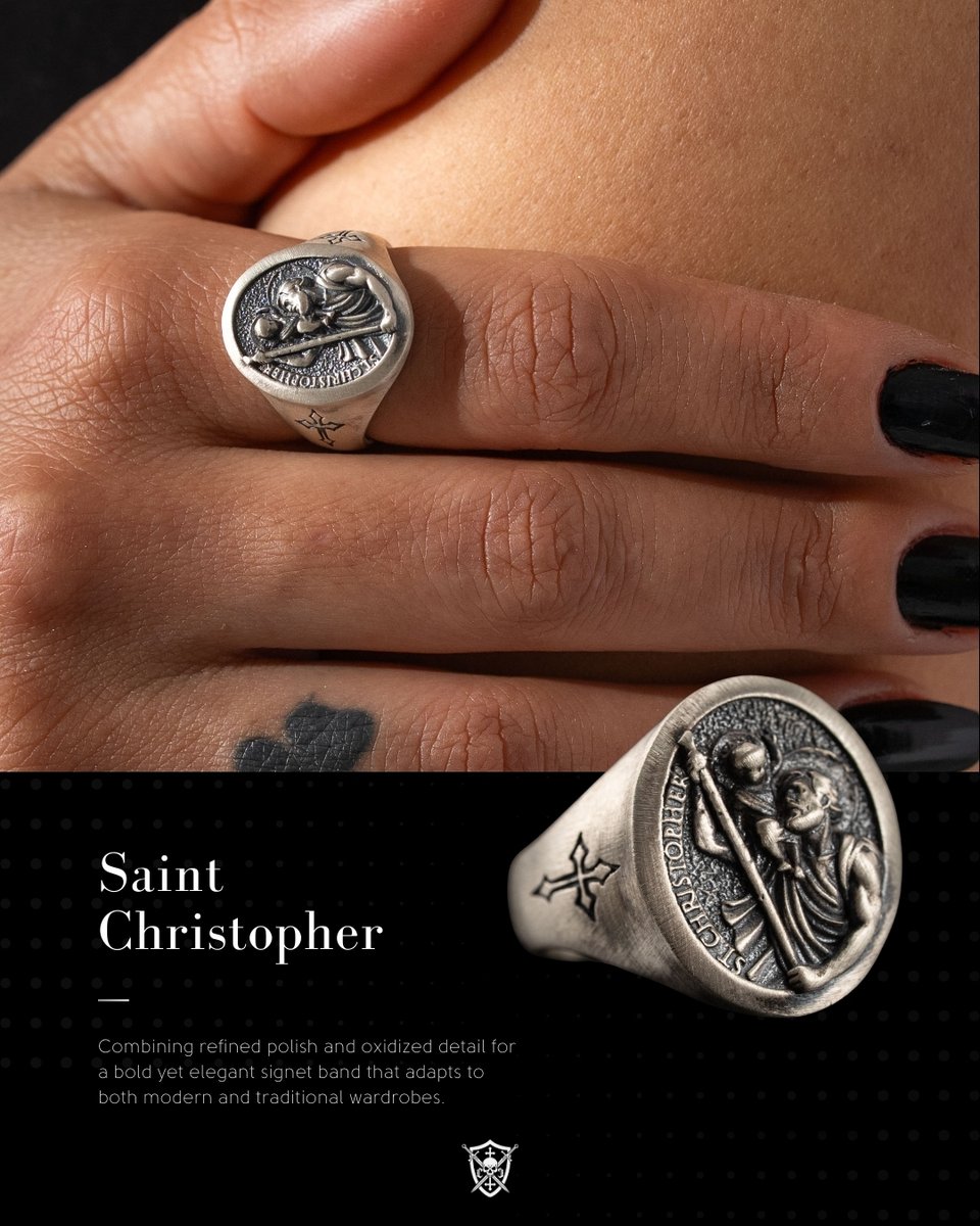 cilveras's tweet image. Saint Christopher Signet Ring
A guardian for the road ahead. Carry your faith. Carry your story.
CILVERAS — EVERYDAY WEAR
#Cilveras #SaintChristopher #SignetRing #MensJewelry #UnisexJewelry #EverydayWear #TimelessDesign #HandcraftedJewelry #statementring