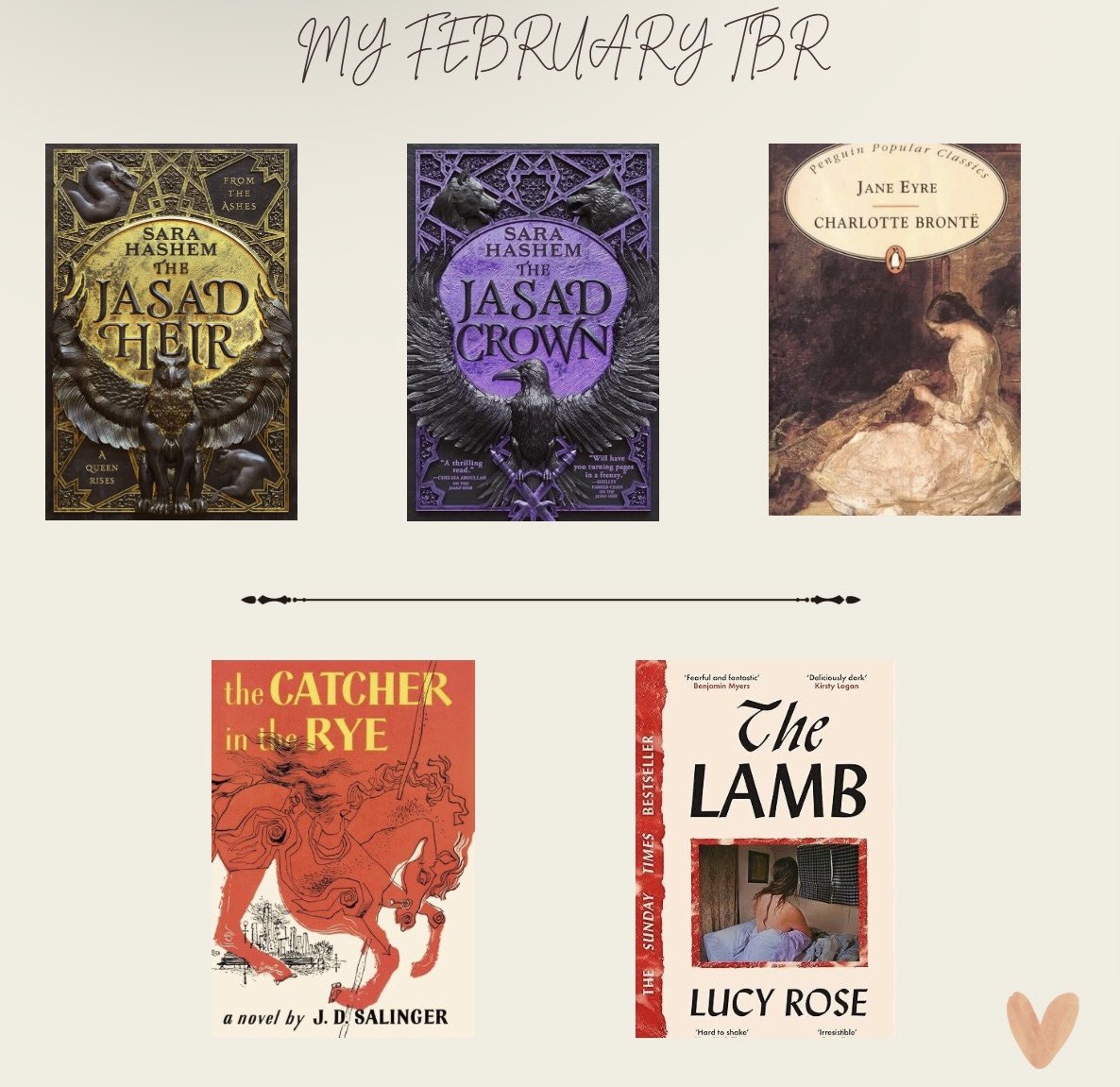 virtualfaer's tweet image. February tbr 𓏲ּ𝄢