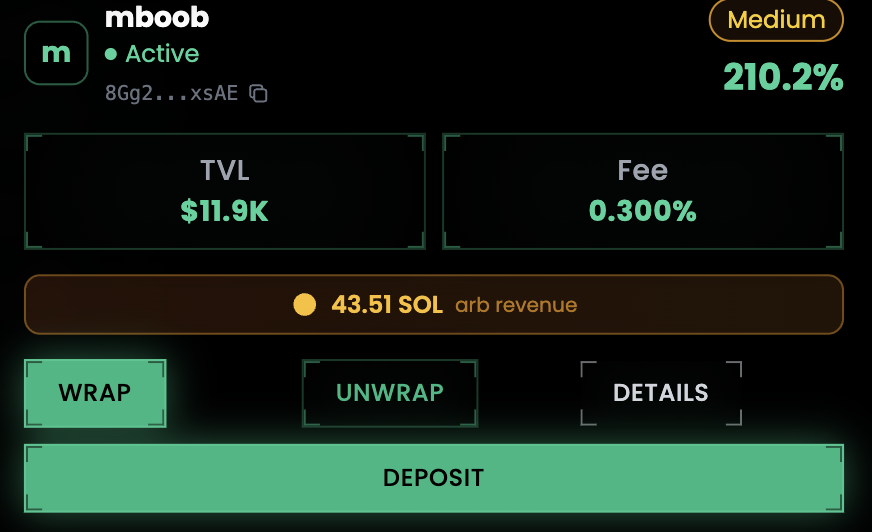 The $boob / mboob Rift has now generated over 43 SOL in cumulative arbitrage revenue. 

Independent of market conditions, the underlying Rifts infrastructure continues to operate as designed, converting on-chain volatility into revenue. 

Fundamentals will assert themselves.