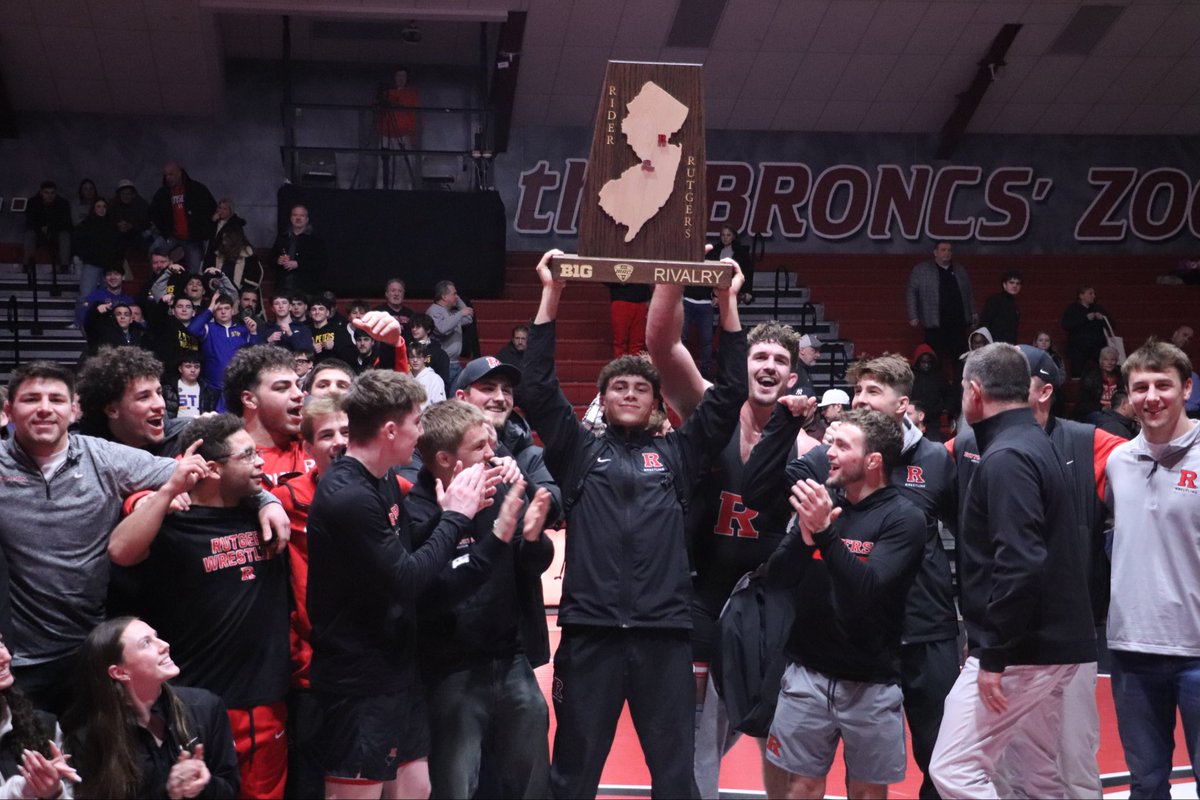 RUWrestling's tweet photo. Always good to beat the Broncs and hoist this trophy! 🏆 

#RelentlessPursuit | #GoRU https://t.co/7mqmxQ9TfG