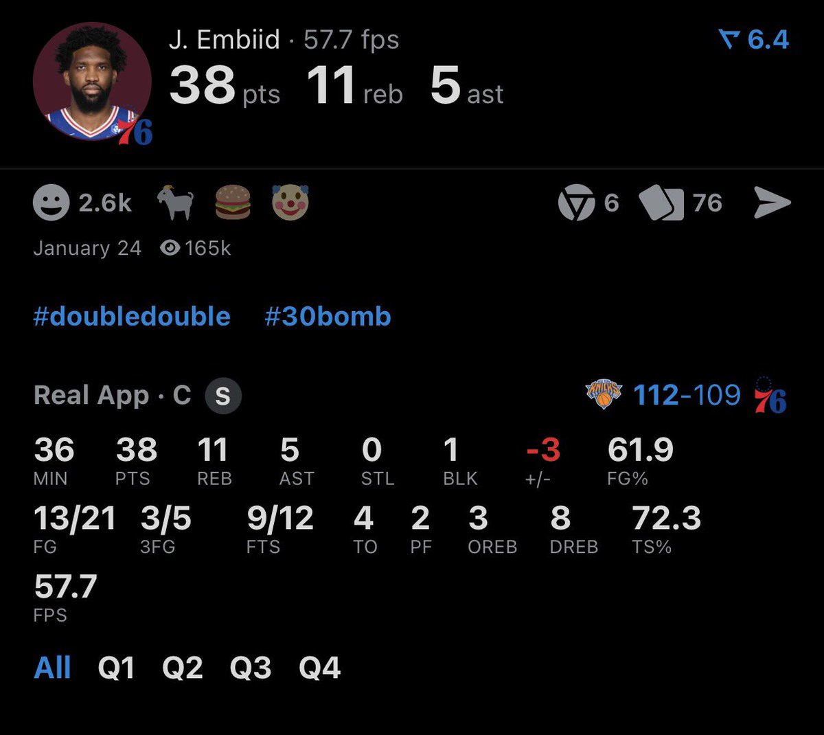 Sixerdaily's tweet photo. Joel Embiid vs KAT 8 days ago… https://t.co/XAhwHEqKos