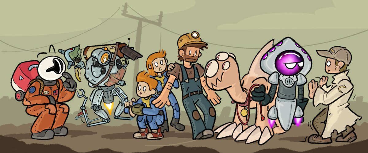 A friend of mine is doing a Fallout February! (sort of like inktober)
And the First thing for Day 1 was OCs!  So, I tried putting in all of mine. A bunch of them I've never drawn so I figured this was a good time to do that lol
#Fallout #Fallout76 #FalloutNewVegas