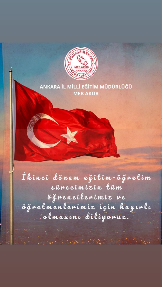 🇹🇷2025-2026 Eğitim-Öğretim Yılı 2. Dönemi’nin öğrencilerimiz,  öğretmenlerimiz ve idarecilerimiz için hayırlı olmasını diler; başarı dolu bir dönem temenni ederiz.