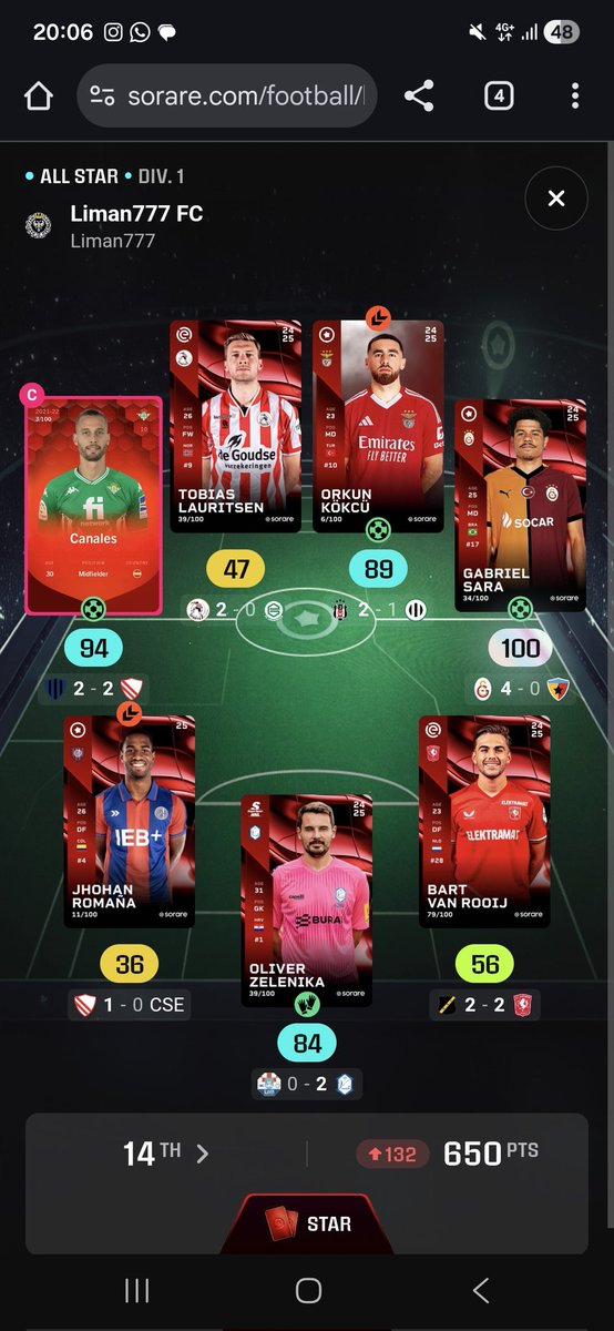 fognini7's tweet photo. Gabriel Sara you are bro, to put 100 as my last player GG bro ! Best one by far from me playing season classic S07 .
Now wait and see how much will I fall 🤣

#sorare #nft #football https://t.co/50pMpArgcC