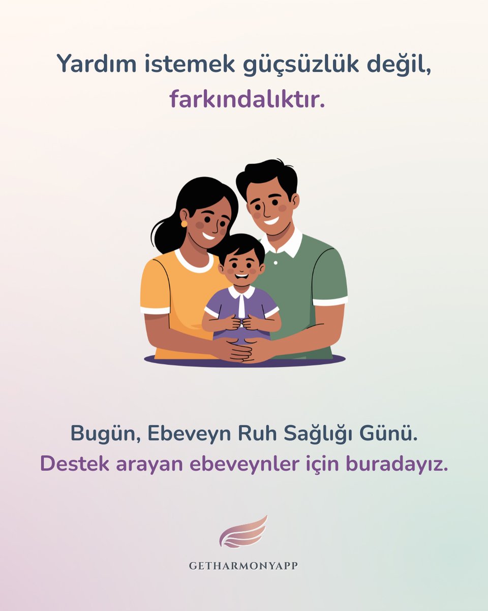 GetHarmonyApp's tweet photo. Ebeveyn Ruh Sağlığı Günü'nde değerini hatırla. Yalnız değilsin, GetHarmonyApp seninle.

#ebeveynruhsağlığıgünü #sağlık #fyp #ebeveyneğitimi #ebeveyn https://t.co/OQTs7HgfID