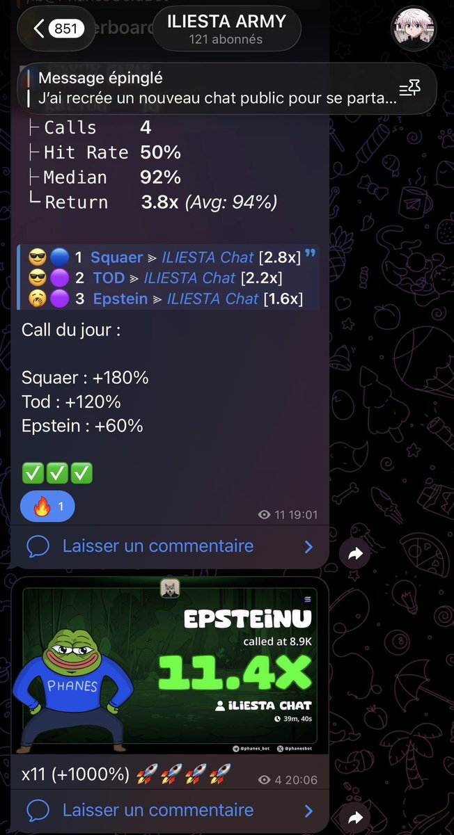 On reprend du service 

Tout se passe ici : 

t.me/iliesta