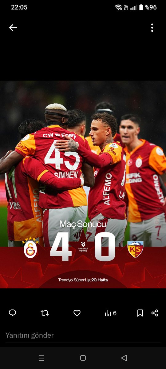Galatasaray'ımı tebrik ediyorum. 
Bıravo💪🔥🦁👑💛❤💯🏟🧿👏