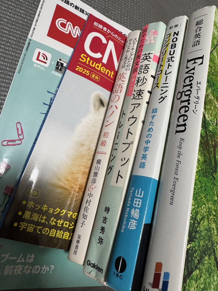 今日の朝活。

4時起床。

本日も
CNNEnglish Express音読
Evergreen
NOBU式トレーニング
英語秒速アウトプット
ハノン初級編
などやっていきます。

Evergreenは2周目に入ります。例文暗唱などやっていこうと思います。