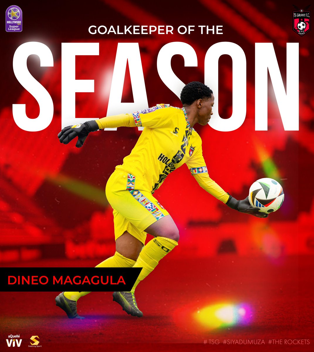 Congratulations to Dineo Magagula on being crowned the Hollywoodbets Super League Goalkeeper of the Season!
A season of incredible saves, consistency, and leadership between the posts 👏🧤

#Siyadumuza
#TheRockets
#TSG