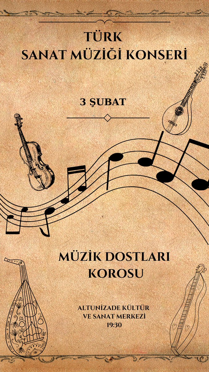 azmikelesoglu's tweet photo. Müzik Dostları Korosu’nun Türk Sanat Müziği konseri 3 Şubat 2026 Salı akşamı saat 19:30 da Üsküdar Altunizade Kültür ve Sanat Merkezi’nde #müzik #türksanatmüziği #müzikdostlarıkorosu https://t.co/6Fv6p9sSB0