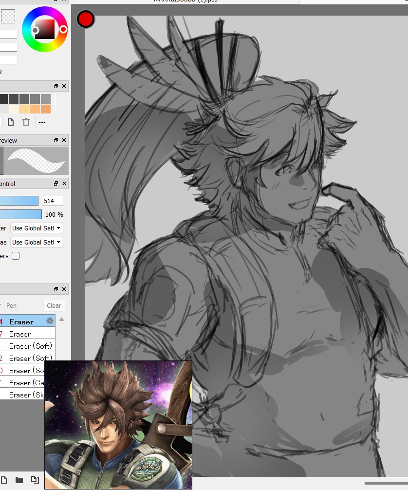 i have class this early morning and i'm drawing japanese samurai cosplaying an american