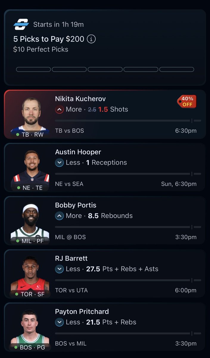GhostEVplays's tweet photo. 🏒 Owners Box NHL Kucherov Discount
🏀 +1900 (FV +1318.9)
+EV: 41.00%
Playing: 0.06 Unit Promo Max
🌟 Deposit $25 Get $60 Limited Time New User Bonus: https://t.co/fhvndbSU5F
#ownersbox #sports #nhl #nba #hockey https://t.co/0QyvJQrm0K