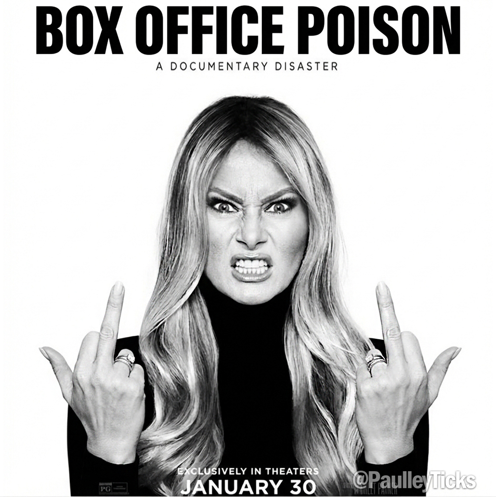 To give you an idea of just how "YUGE" of a failure Melania's DOC actually is: 

Melania, DOC (2026) 
$40M to produce.
$7M opening box office.

Fahrenheit 9/11, DOC (2004) 
$6M to produce.
$24M ($40M adjusted dollars) opening box office