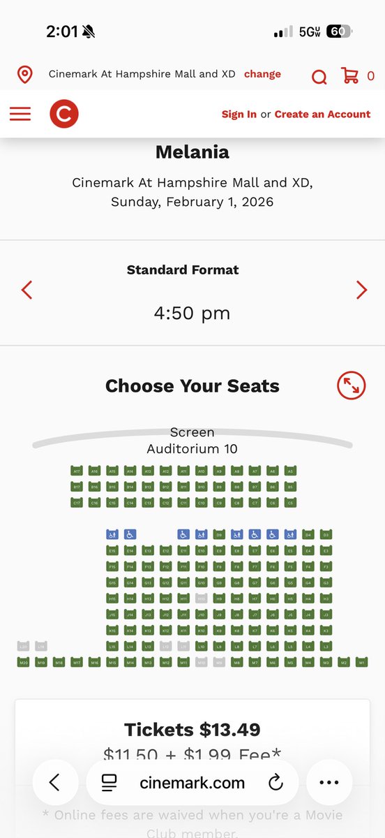 cobra_kait's tweet photo. @NickAdamsinUSA Not in the theaters around here.  These are for showtimes today &amp; the green seats are still available https://t.co/ZWEY5weEJa