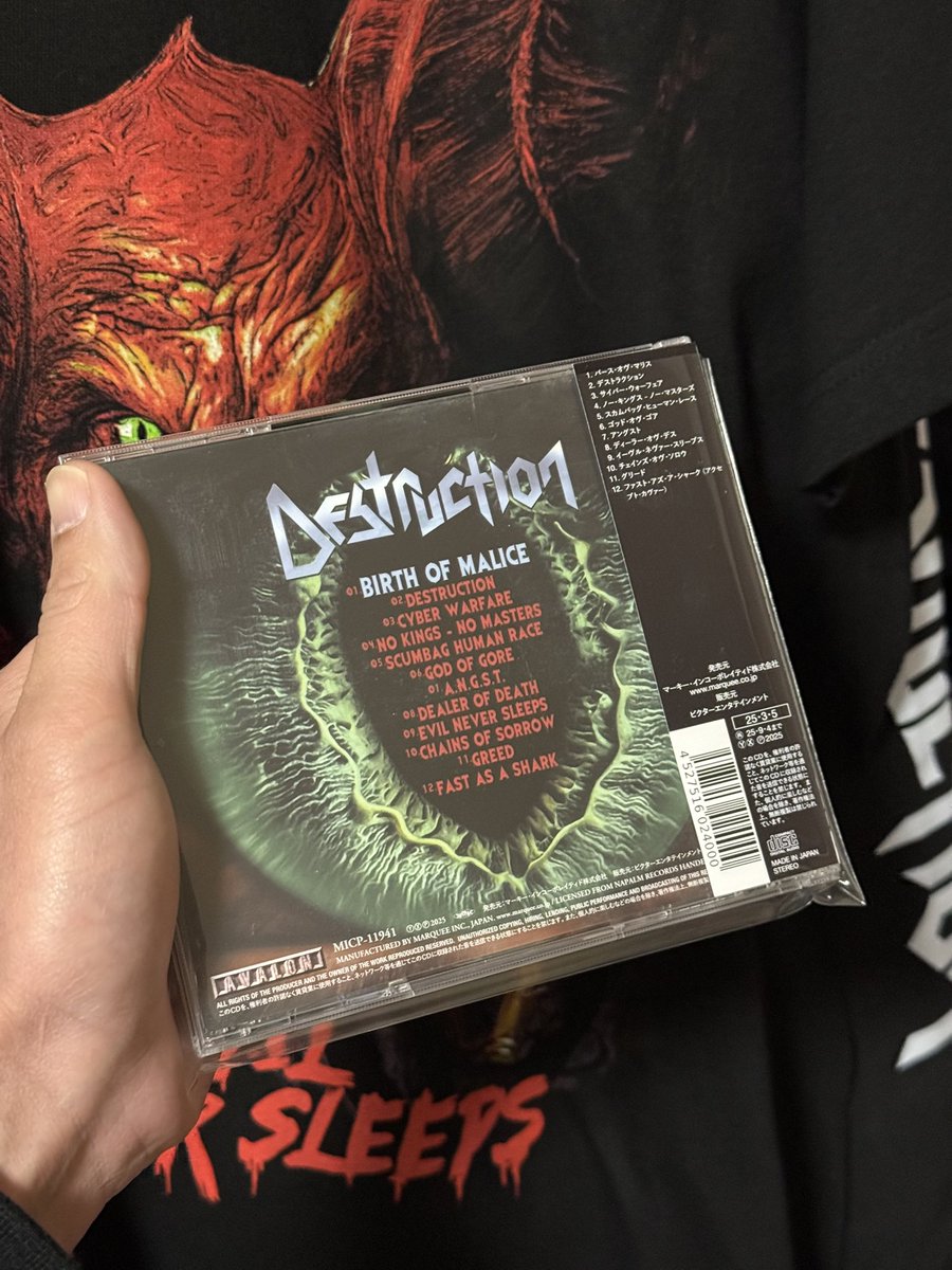 shishineko44225's tweet image. #Nowplaying
#DESTRUCTION🇩🇪
#BirthOfMalice
#ThrashMetal