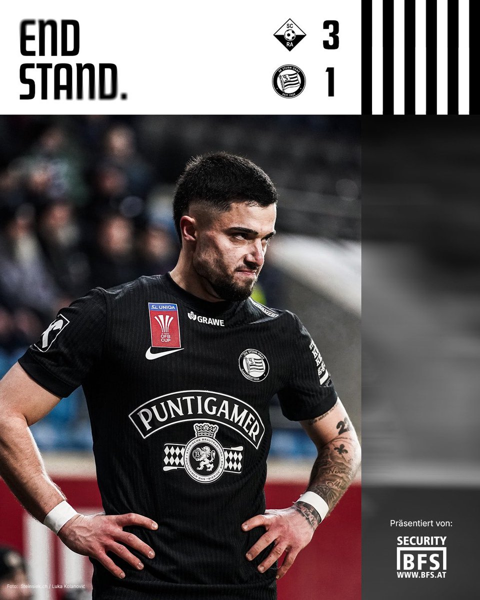 Planki_SCR's tweet photo. Wir verlieren in Altach und fliegen aus dem Cup. 🫤 #sturmgraz #GlaubeWilleMut #ALTSTU
____________
ALT 3:1 STU |⏱️FT https://t.co/U2P03AbLQv