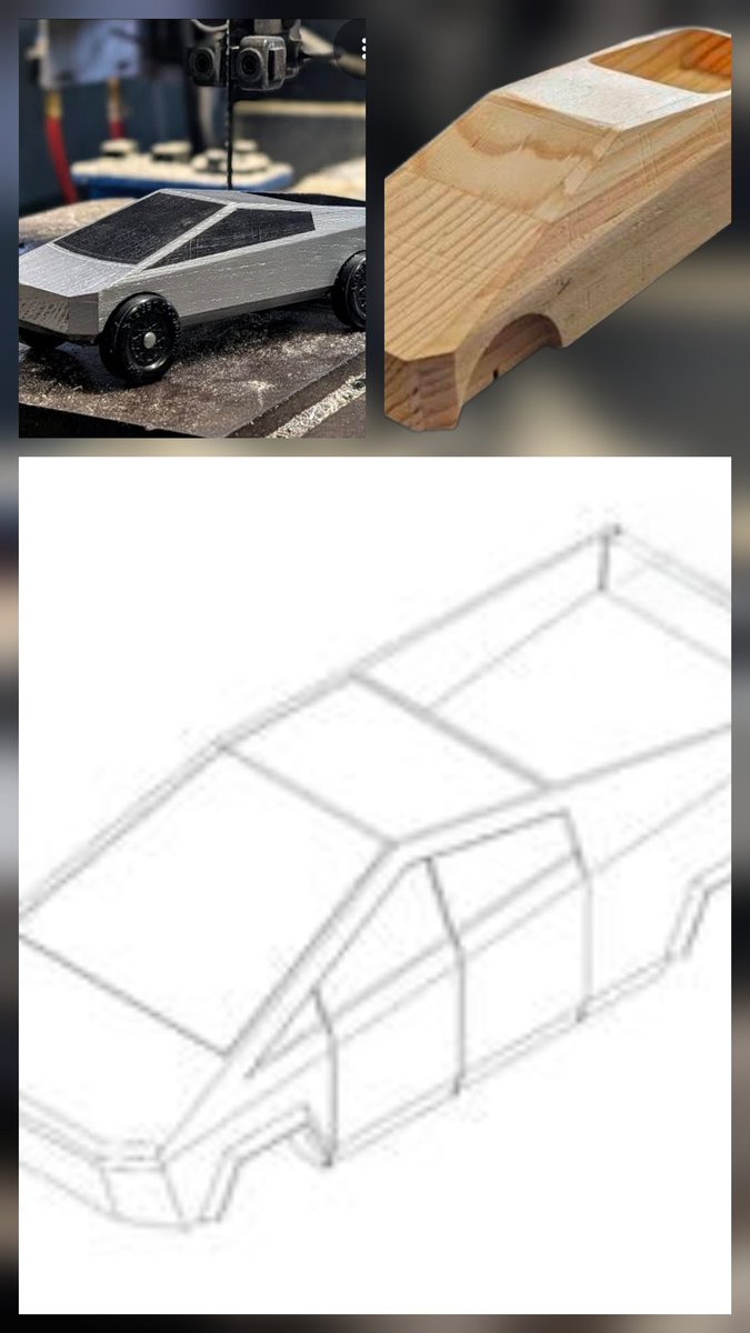 So today cubscout project for my 6 year old grandson is to cut a pinewood derby car cybertruck from a block of wood. An adventure begins.