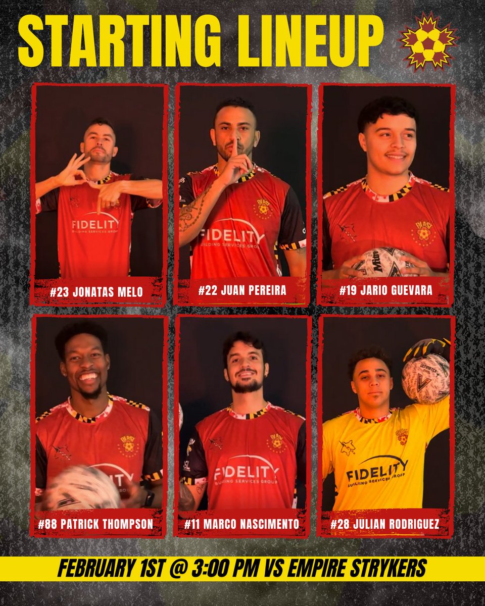BaltimoreBlast's tweet photo. Todays Starters! 🔥

Catch The Game LIVE: https://t.co/smQJNL2MrS

#LetsGoBlast https://t.co/dRtn3LwAIY