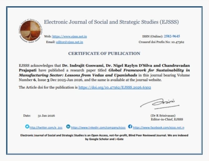 NigelRaylyn's tweet photo. "Global Framework for Sustainability in Manufacturing Sector: Lessons from Vedas and Upanishads" published in EJSS.
https://t.co/fKHiLmJELa https://t.co/2HEt7KpAHR