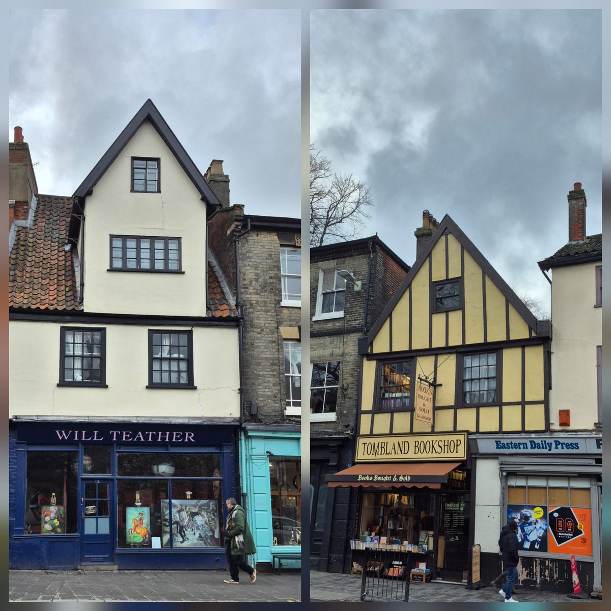 Norwich's oldest buildings P21. Attractive C16 &amp; C17 buildings on Magdalen St, Fye Bridge St &amp; surrounding area. Parts of Tombland Bookshop date back to C15! House in the first photo used to be The Jacquard nightclub where I met my husband in 1988 ♥️