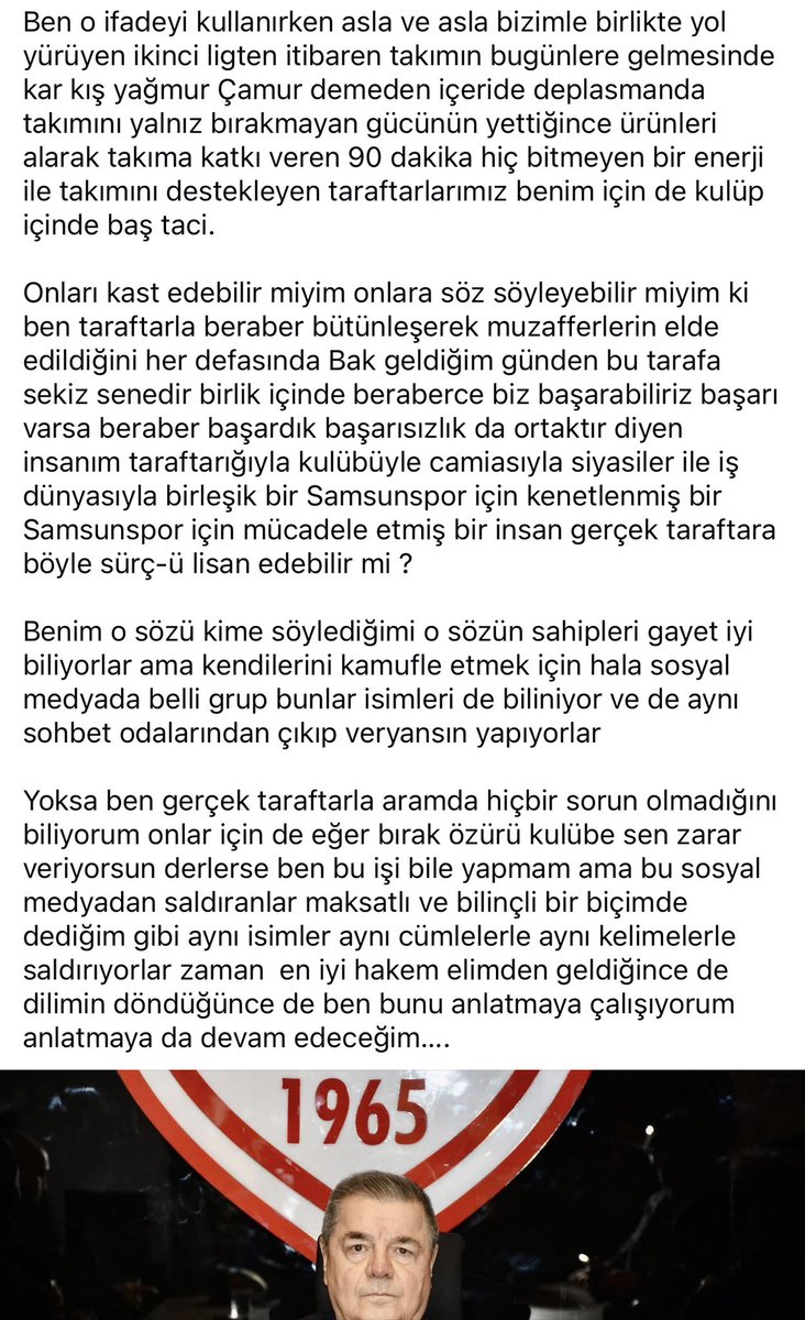 Umut_ozen55's tweet photo. Veysel bilen sosyal medyada konuşulanlar için son noktayı koymuştur.

Makyajlı Samsunspor’lu kimler onlar kendılerını biliyorlar.

İstanbul takımı tutupta bu takımı kim eleştiryorsa o makyajlı Samsunspor’ludur NOKTA.

#samsunspor 
#veyselbilen https://t.co/zgUf231gyt