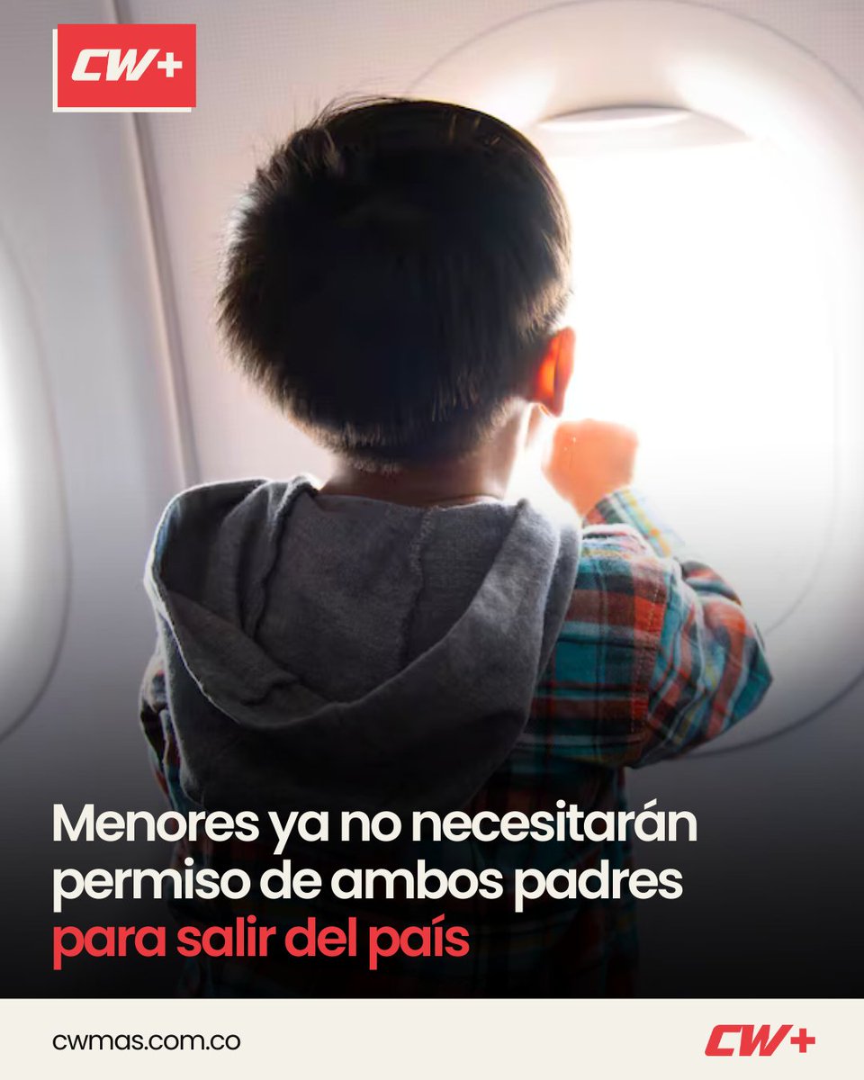 CWMasNoticias's tweet image. COLOMBIA | A partir de ahora, en Colombia los menores podrán salir del país sin autorización de ambos padres si uno de ellos está registrado como deudor alimentario. La medida aplica tras confirmar la mora en al menos tres cuotas y se formaliza mediante la inscripción en el…