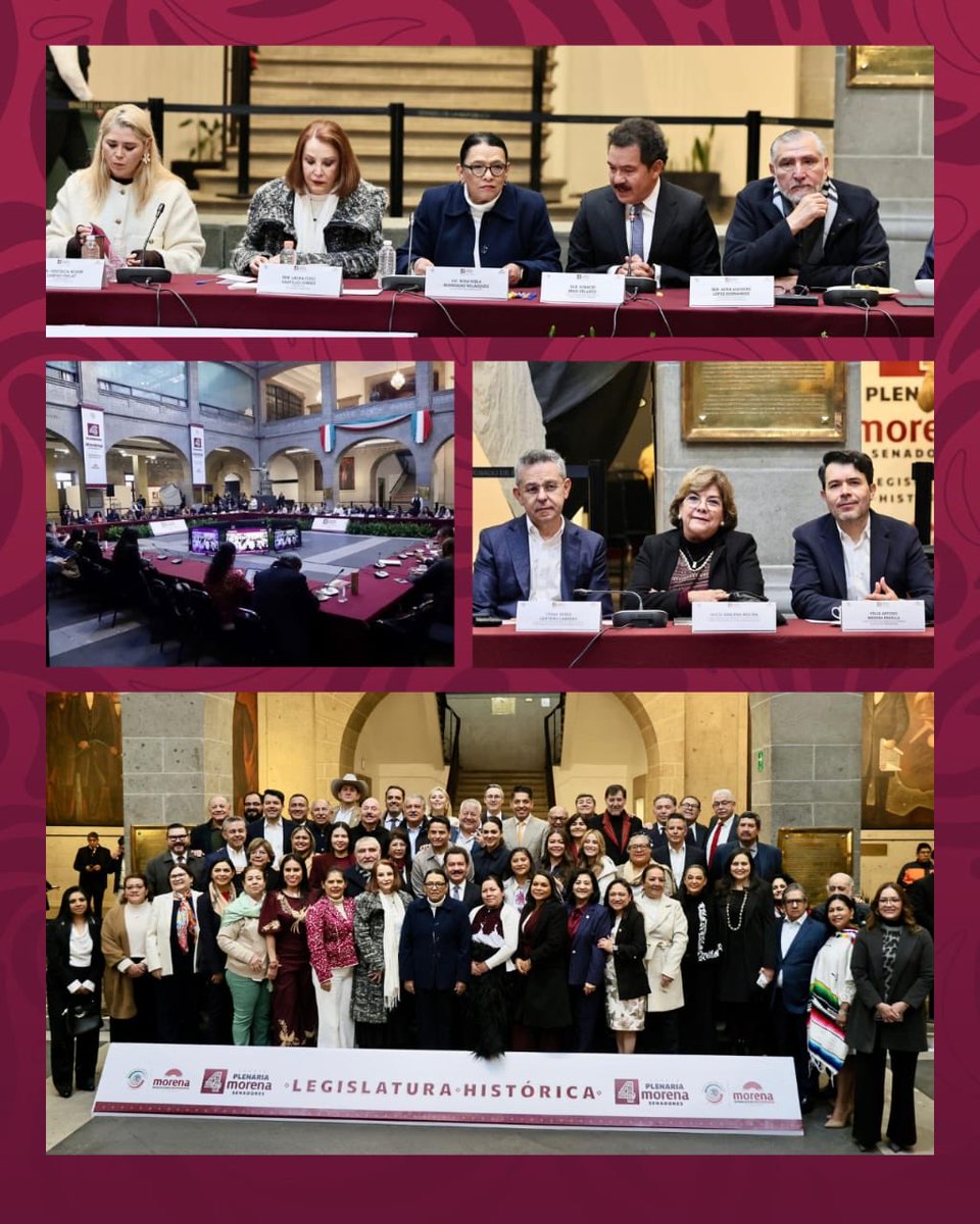 Junto a <a href="/arturomedinap/">Arturo Medina</a> y #CésarYáñez, acompañamos a la Secretaria <a href="/rosaicela_/">Rosa Icela Rodríguez Velázquez</a> en la 4ª Reunión Plenaria de <a href="/MorenaSenadores/">Senadores Morena</a>, refrendando nuestro compromiso con los principios humanistas para seguir construyendo un México más justo e igualitario.