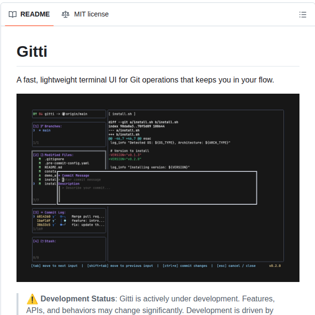 Terminal interface for git operations https://t.co/ooU2iI1dbb