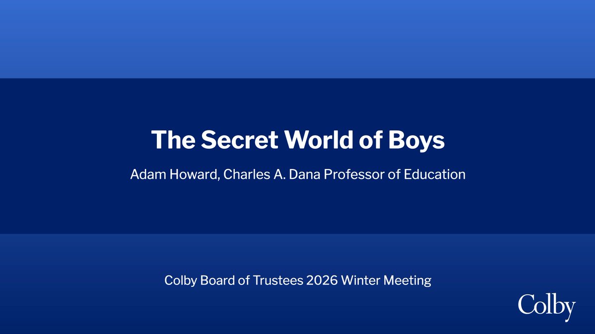 ProfAdamHoward's tweet image. I gave my first talk about The Secret World of Boys at Colby’s Board of Trustees meeting in Boston at a luncheon. Such an incredible response and thoughtful questions.