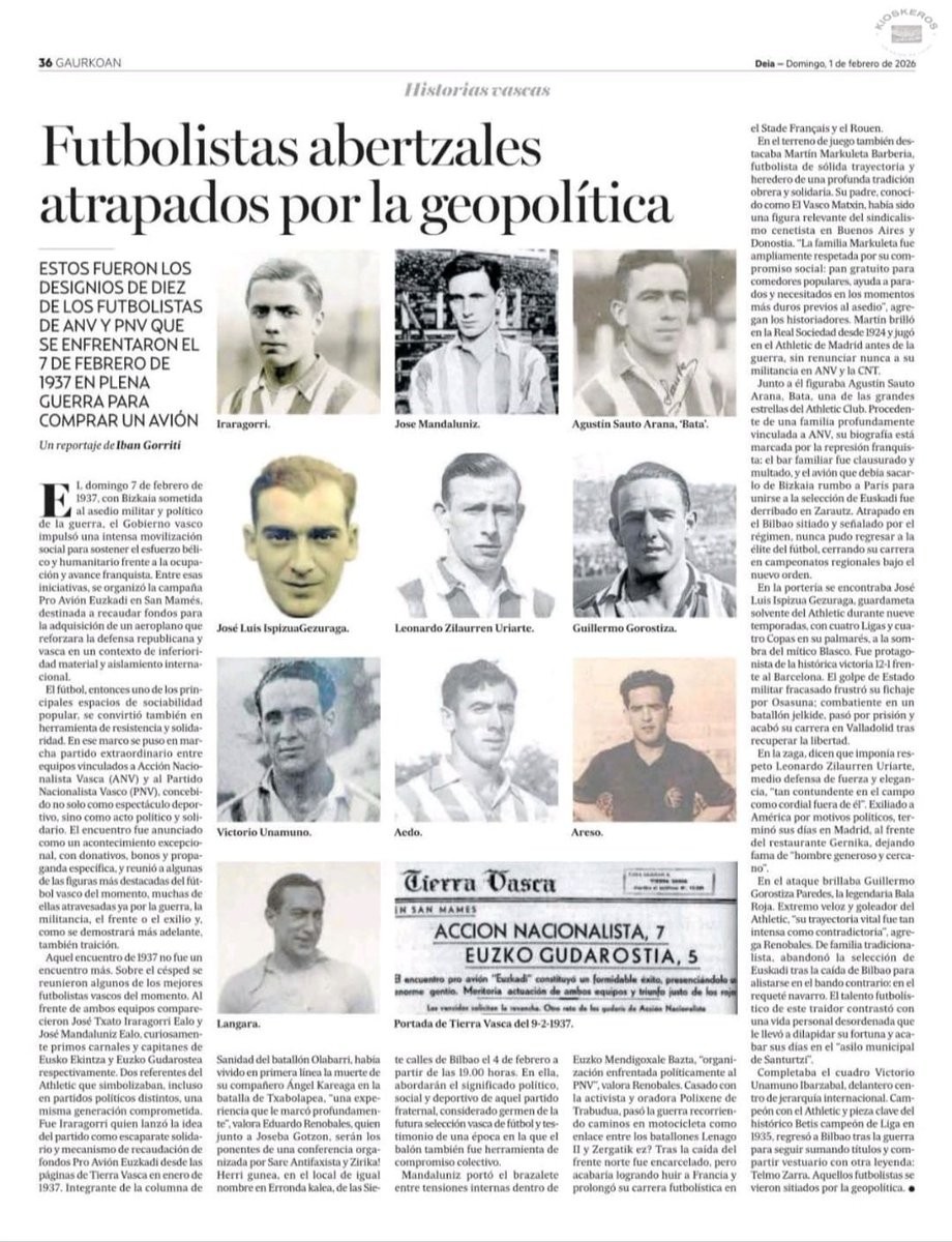 FUTBOLISTAS ABERTZALES ATRAPADOS POR LA GEOPOLÍTICA
📝 Iban Gorriti
➡️ deia.eus/fotos/general/…