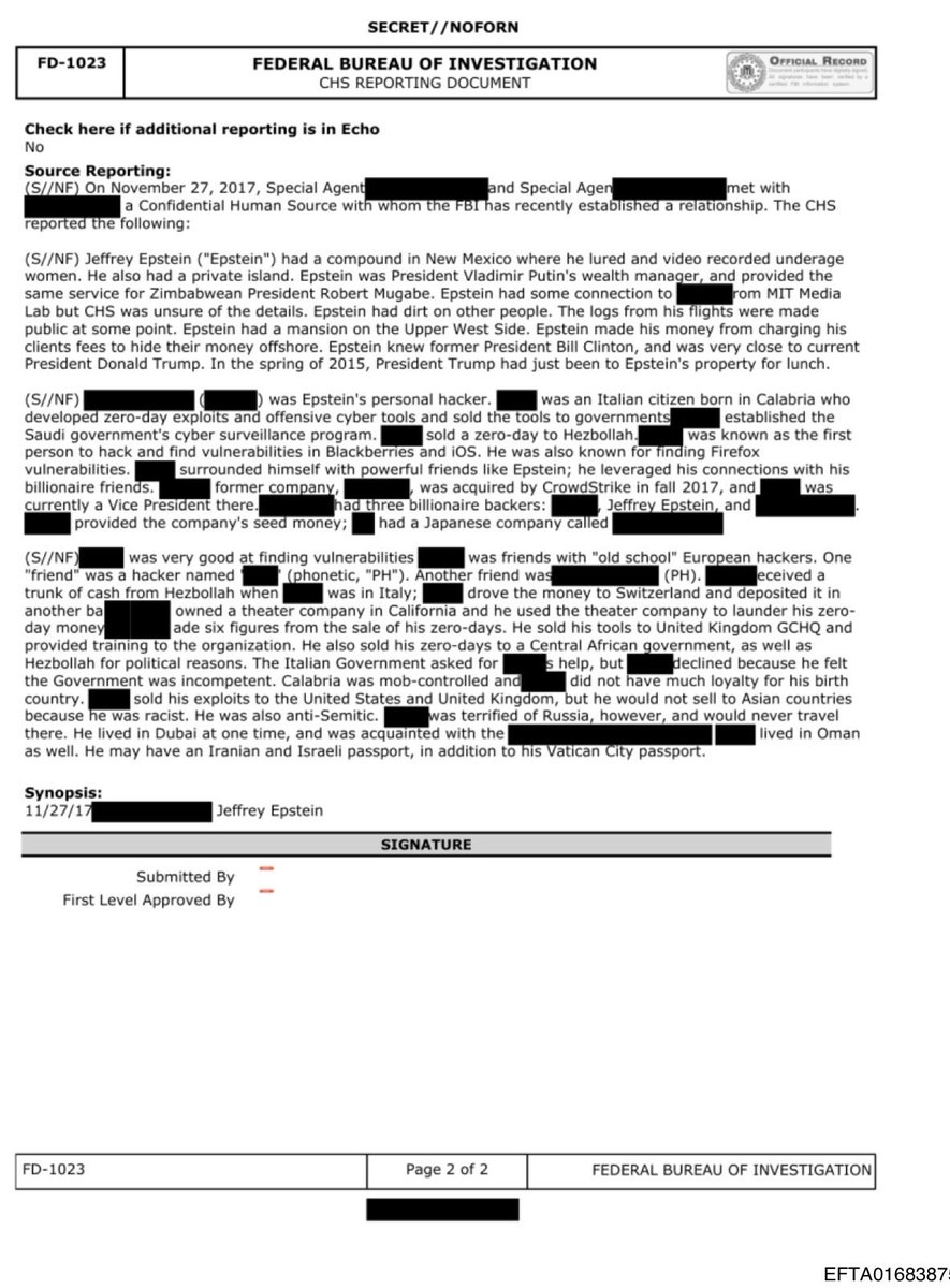 According to FBI document FD-1023, the "Epstein Files" identify him not only as a sex offender but as a wealth manager for dictators such as Vladimir Putin and Robert Mugabe. The report states he hid their assets offshore and utilized an extortion system involving video