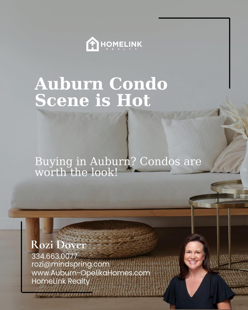 roziauburn's tweet image. Thinking of buying in Auburn? 🎓 Don’t underestimate the condo scene! Higher budgets may be needed due to demand, but the investment could be worth it. Learn why the Auburn and Opelika market might just surprise you! #RealEstateInsight