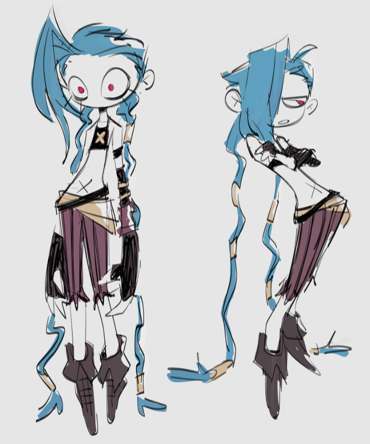 reposting these jinx drawings since they're getting a lot of attention right now anyway