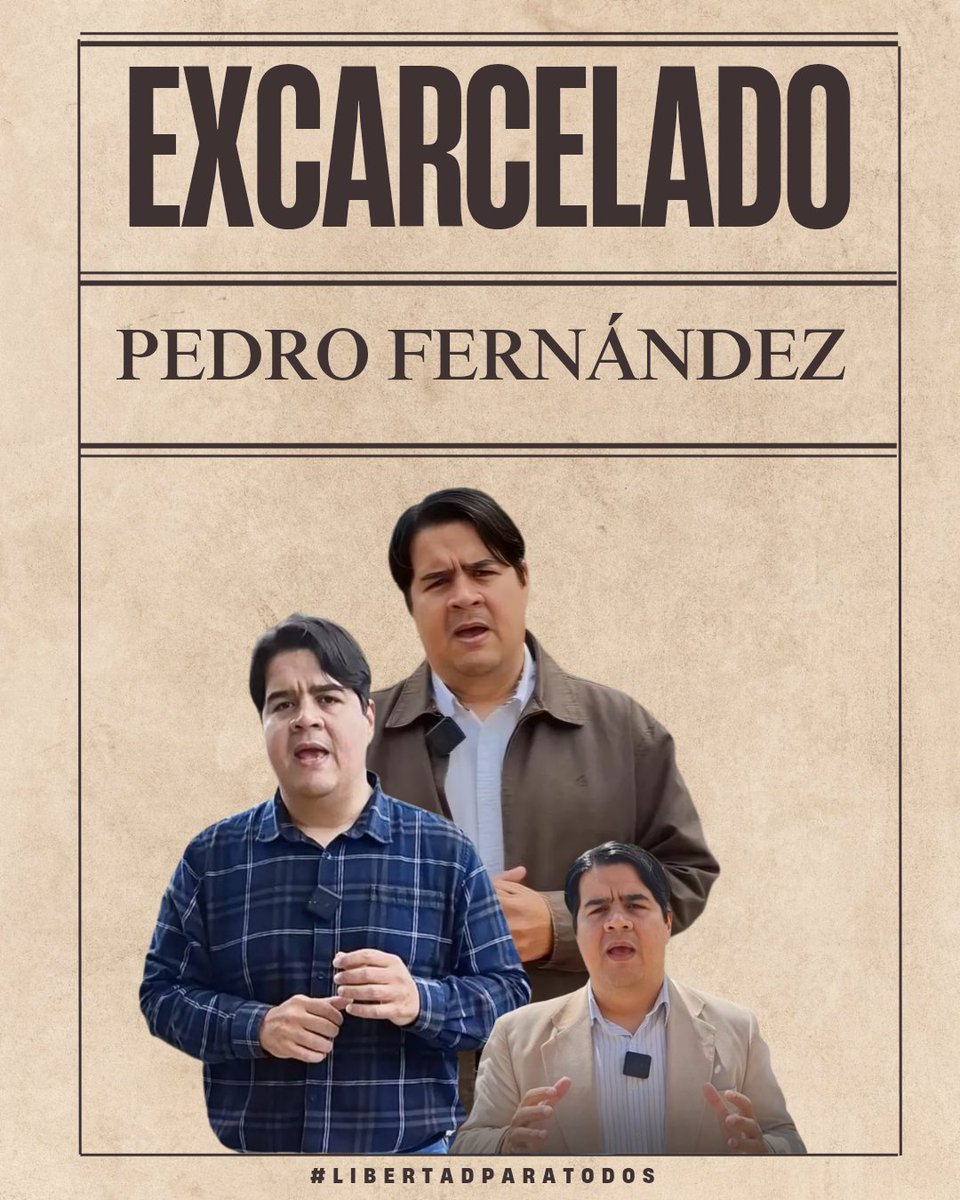 📢 Excarcelación del Dr. Pedro Fernández  

Su salida de la cárcel reafirma que la voz del pueblo y la defensa de los derechos humanos son más fuertes que la represión. Este momento nos recuerda que la lucha continúa, y que la libertad de uno es también la esperanza de muchos.