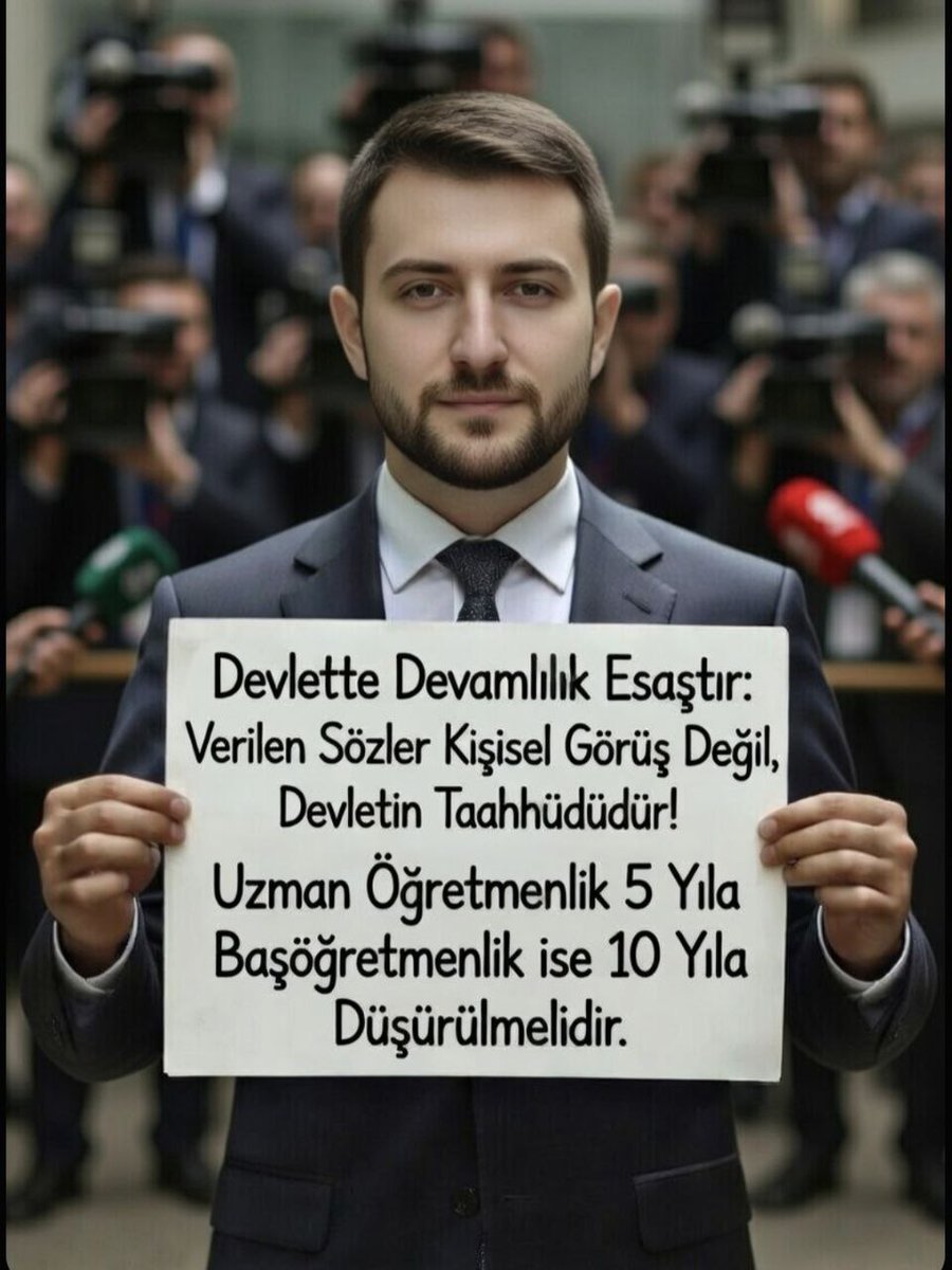 <a href="/oktay_saral/">Oktay SARAL</a> <a href="/tv100/">TV100</a> 2023'te seçim öncesinde söz verdiniz.

Seçimi kazandınız.

Sözünüzü unuttunuz.

Bakan değişti diye söz de mi değişti?

Uzman Öğretmenlik süresi 5 yıla,

Başöğretmenlik de 10 yıla düşürülmelidir.

Çünkü söz verdiniz.

<a href="/oktay_saral/">Oktay SARAL</a> <a href="/TalatAtilla/">Talat Atilla</a> <a href="/erkanakcay45/">Erkan Akçay</a> <a href="/ArslanYuksel06/">Yüksel Arslan</a>