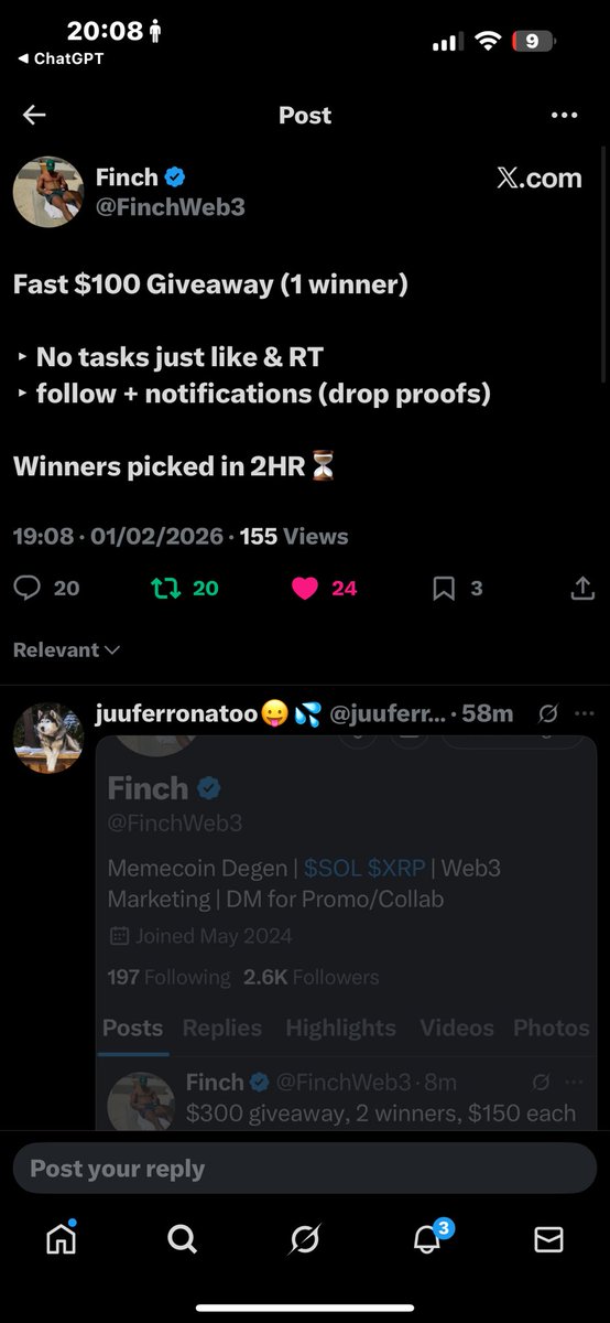 FraggerJosh's tweet photo. @FinchWeb3 Done https://t.co/StSLoJT6Ws