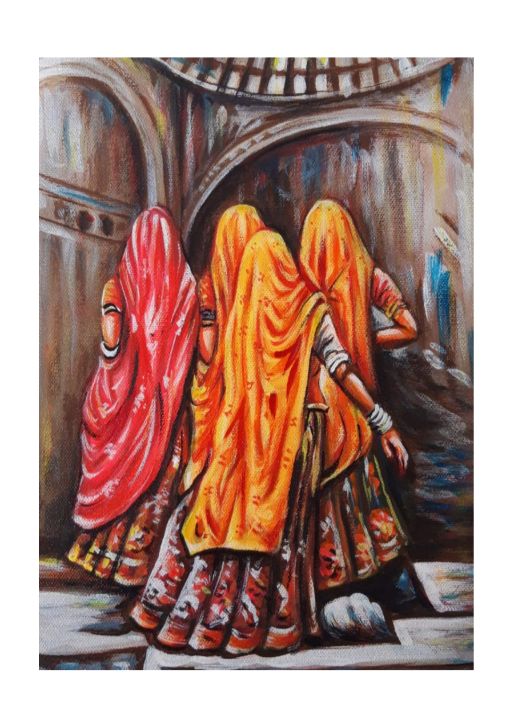 Art of the Day! "Indian women painting, lady painting". Buy at: ArtPal.com/33manisharts?i…