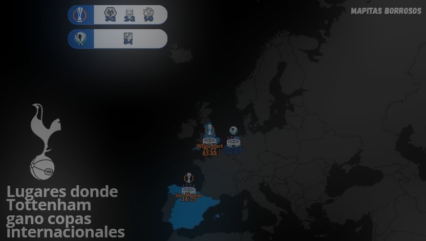 Lugares donde Tottenham Hotspurs gano copas internacionales 🐓🌍