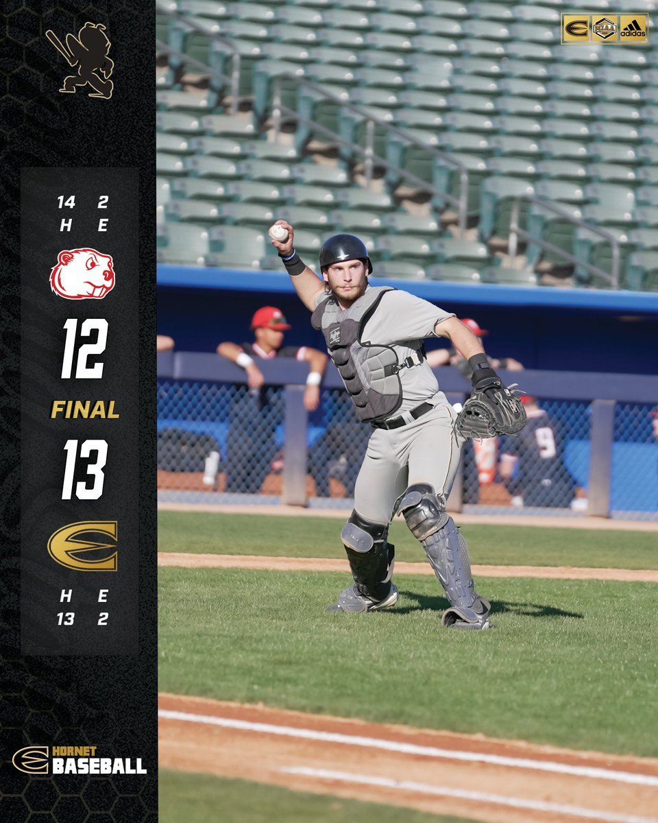 ESUSports's tweet image. Final from Tucson as @ESUBaseball completes the comeback with a 13-12 win over Minot State. Nine different Hornets record an RBI and Grant Huffman picks up an eight-out save. #StingersUp