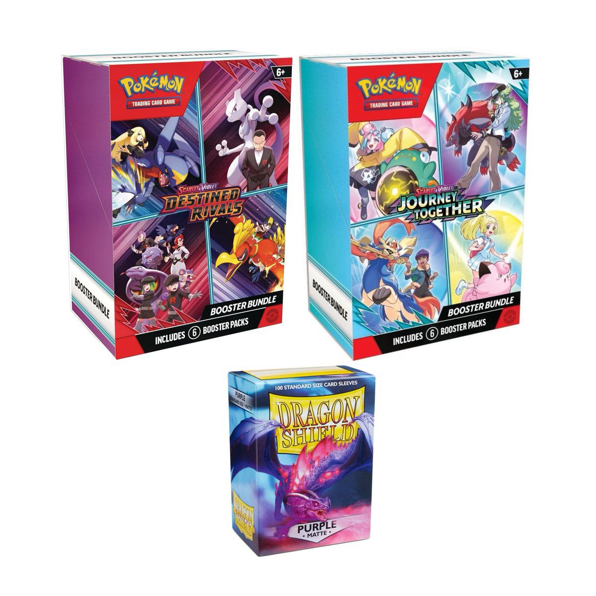Get this English bundle for $65!  - 1x Destined Rivals Booster Bundle -  1x Journey Together Booster Bundle - 1x Matte Dragon Sleeves  https://t.co/nC1xgYTyB7 There's only 30 available so be quick! #Ad