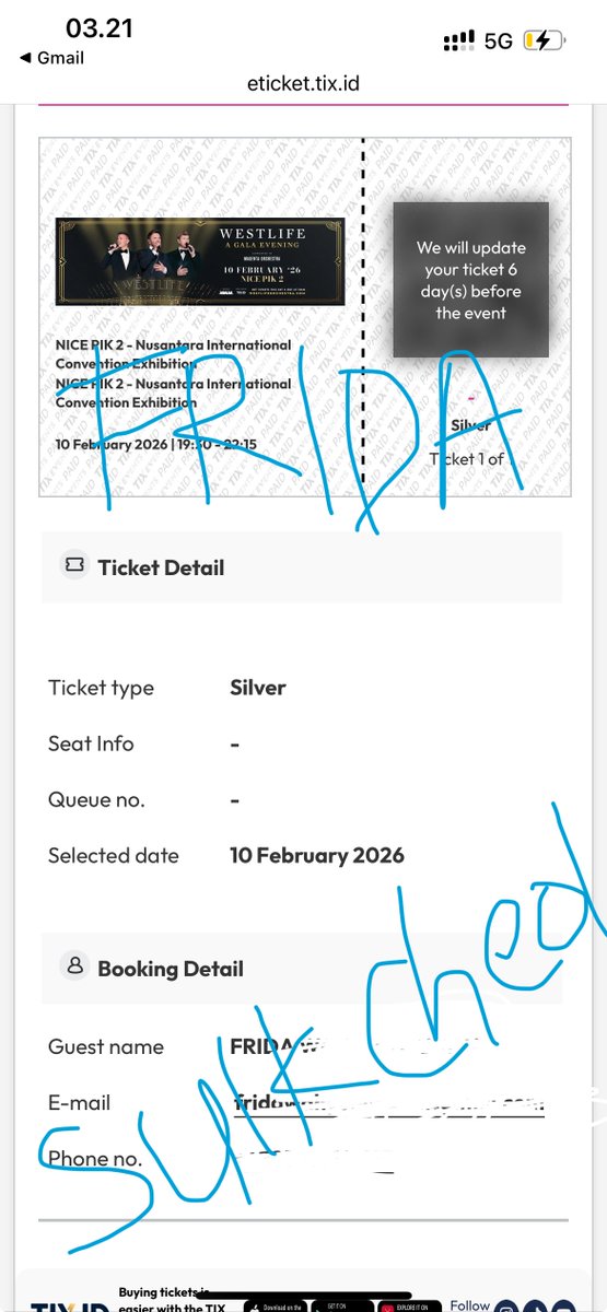 sulkcheol's tweet photo. WTS WANT TO SELL

TIKET WESTLIFE A GALA EVENING - JAKARTA

🎫1 Tix Silver
💰1,4jt

punya pribadi, alasan jual gabisa dateng karena ada kerjaan.

nanti dibantu tuker ke wristband ✅

boleh dp kecil dulu, pelunasan pas serah terima wristband. https://t.co/2kdvpI4NKU
