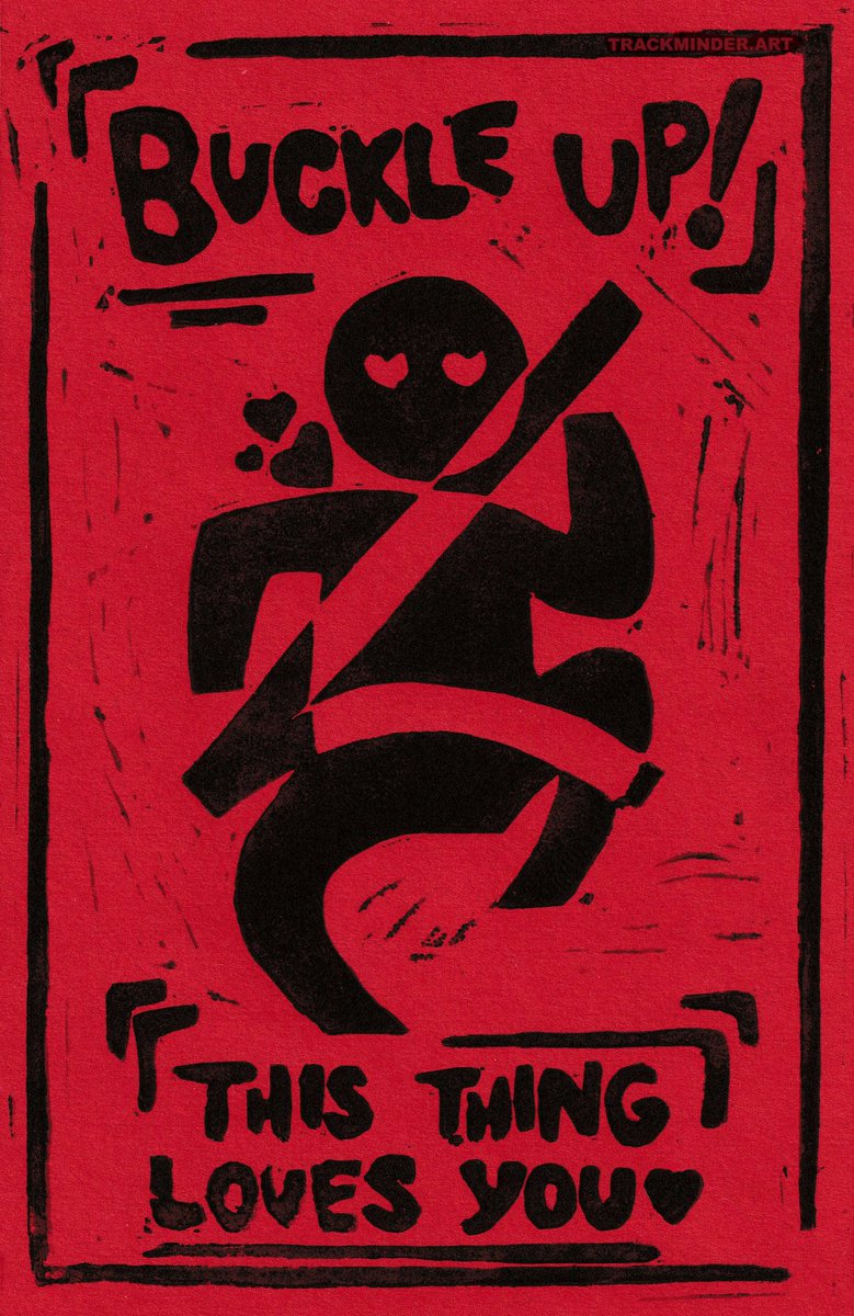 trackminderart's tweet photo. ⭕ BUCKLE UP 🚗
Linocut on cardstock
8.5" x 5.5"

#objectum #vehium https://t.co/DTjTkOMg7z