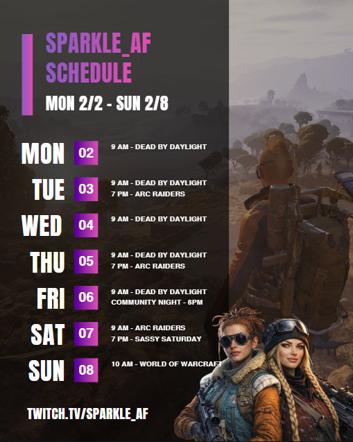 Join us this week for chaos &amp; questionable choices! Ready to be Sassy's emotional support survivor if it is a tunneltown clown fiesta still. Also, WoW is starting to make an appearance in the rotation again on Sundays as Midnight is almost here! <a href="/Pickle1Sassy/">SassyPickle1 🔜 BlizzCon 2026</a>