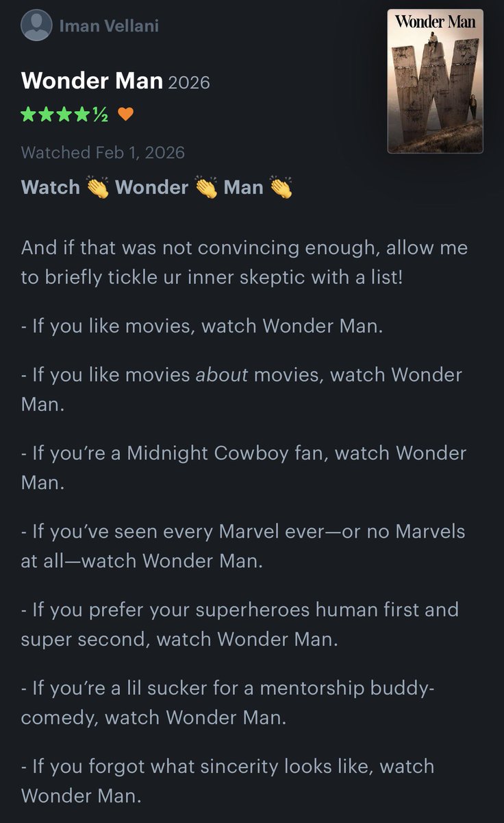 captaincupkicks's tweet image. Iman Vellani has the only Wonder Man review that matters
