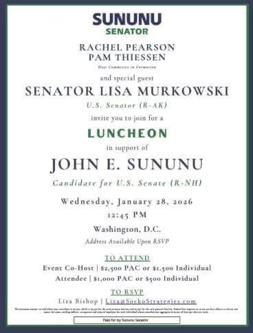 JackFromHollis's tweet image. Trump endorses Sununu? That's too bad.  Washington DC should NOT be dictating who we send to Washington.  We need to repeal the #17thAmendment and send the Senate back to the states.  I'll say this for Sununu (Mr Invisible), it's a better endorsement than Murkowski. #NHPolitics