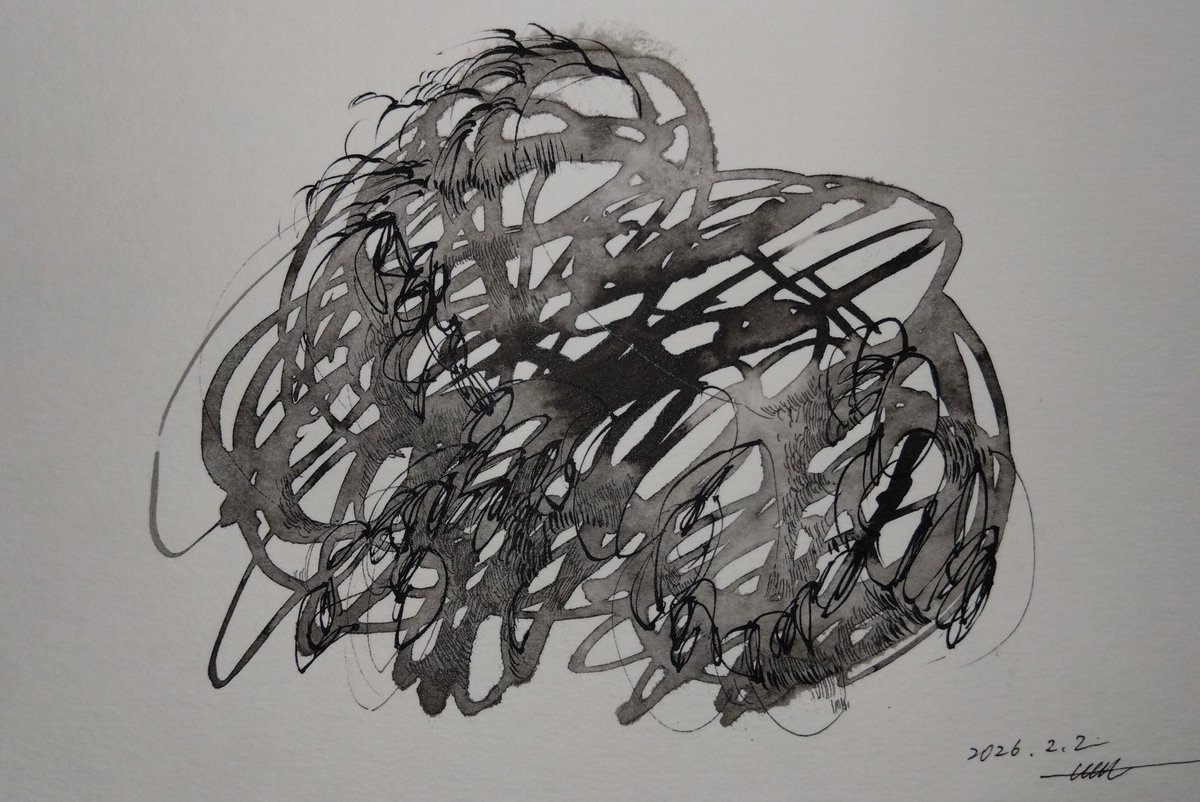 onxy  A1原画アート 202602020542 B6 albireo morning drawing time #duringdrawing