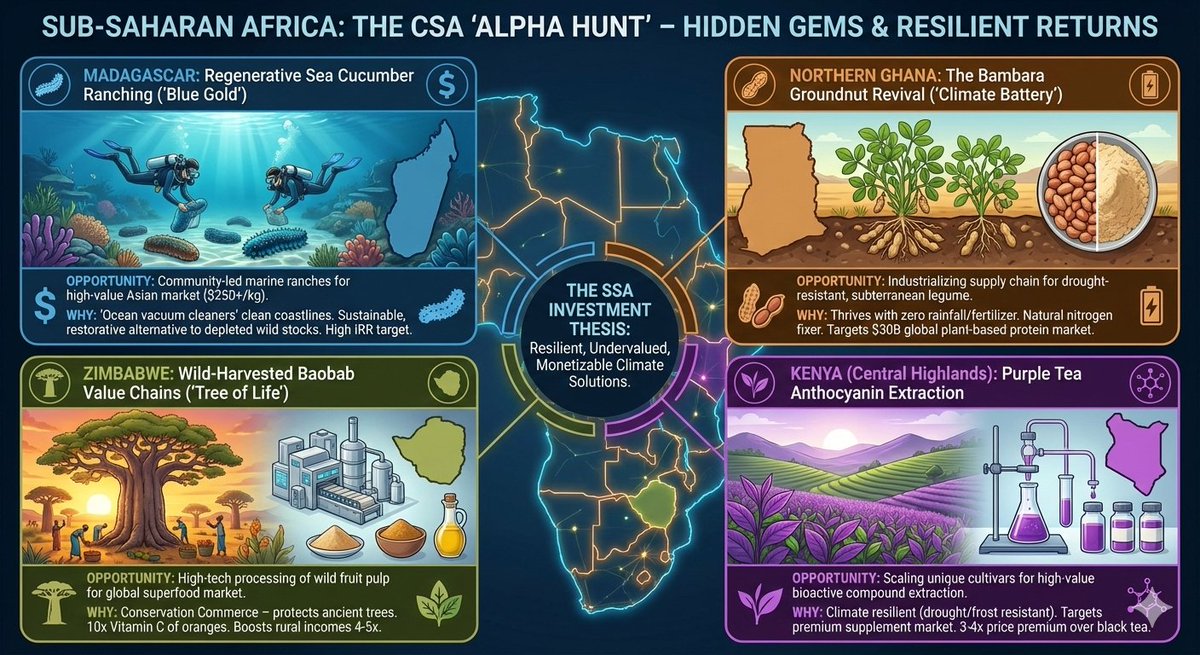 Happy Monday, everyone!

Last week, I talked with several smallholder farmers in Sub-Saharan Africa (SSA). 
We discussed that we are actively looking at Climate-Smart Agriculture (CSA) opportunities that have potential.

Here's what intrigues me so far...

1️⃣ Madagascar 🇲🇬
The