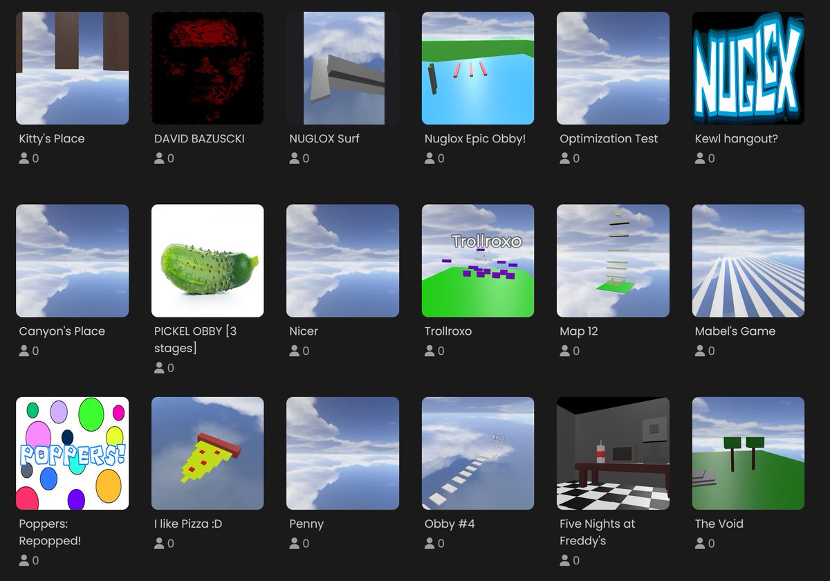 Me and a friend has created a platform similar to Roblox in 2024 and never got players, please join 🙏

discord.gg/B39QAr65Fm