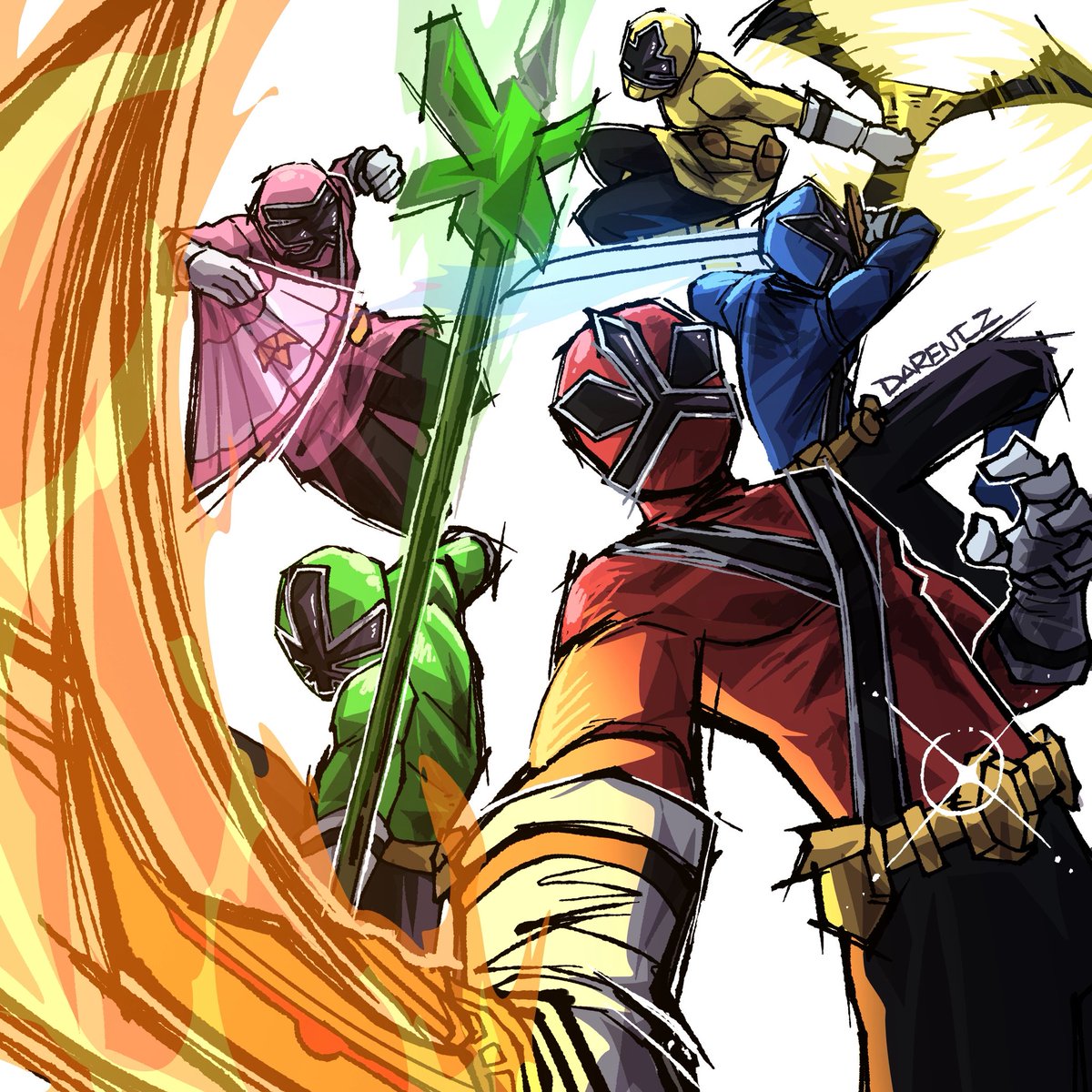 darentseta's tweet image. Power Rangers SAMURAI