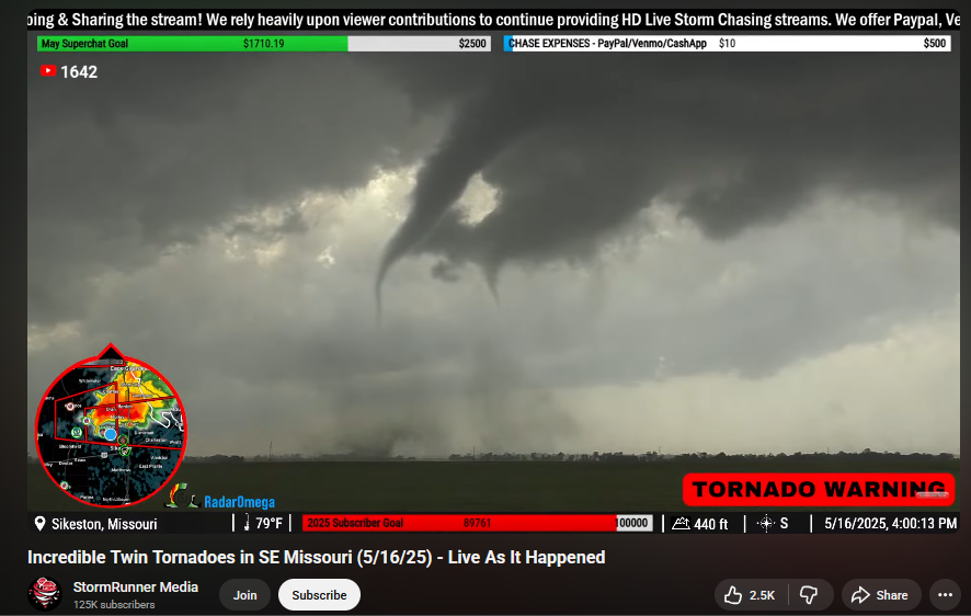 その他 XNET Tornado The satellite tornado that occurred alongside the Sikeston